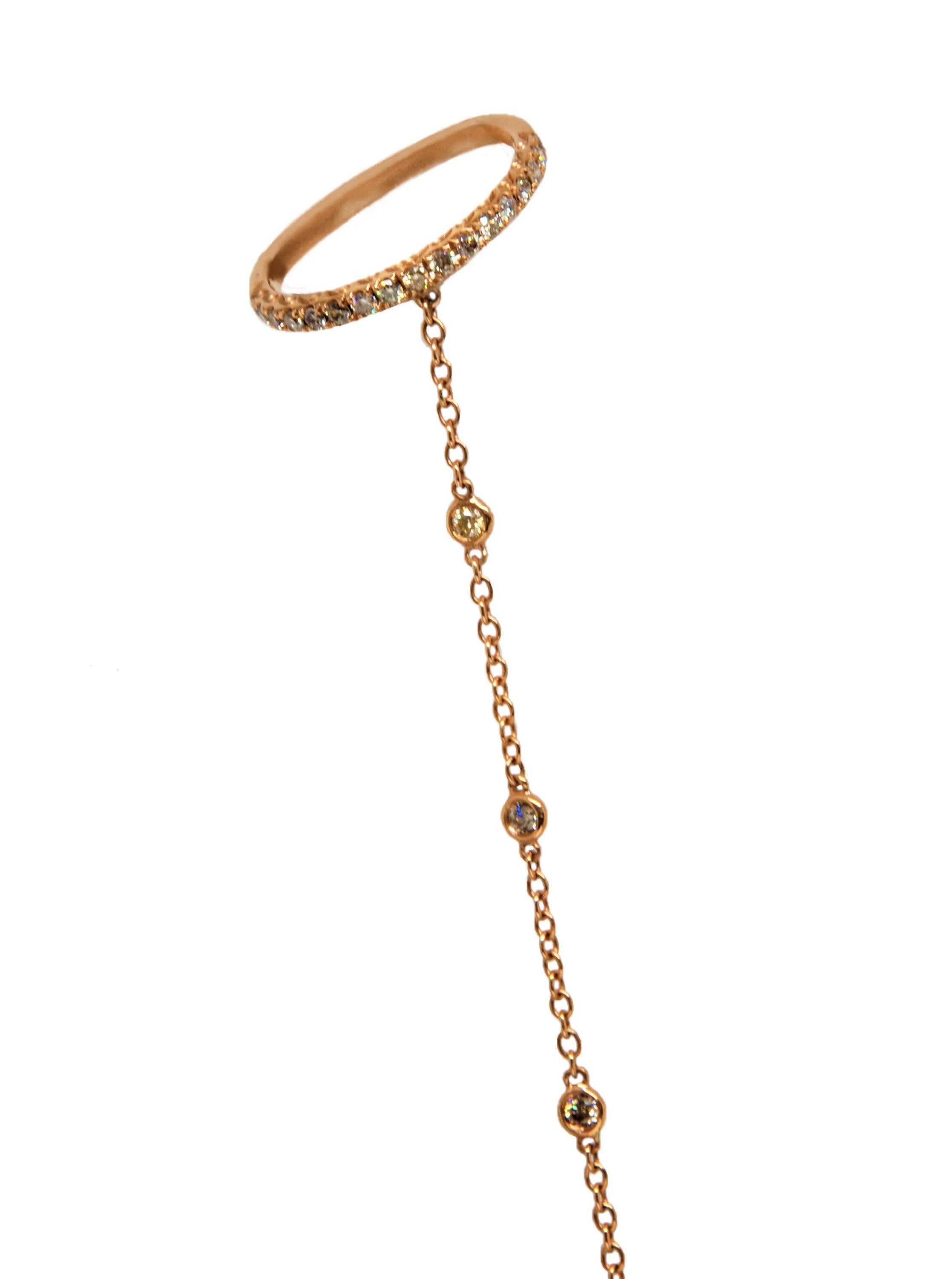 Taille ronde Bracelet bague avec diamants 0,93 carat en vente