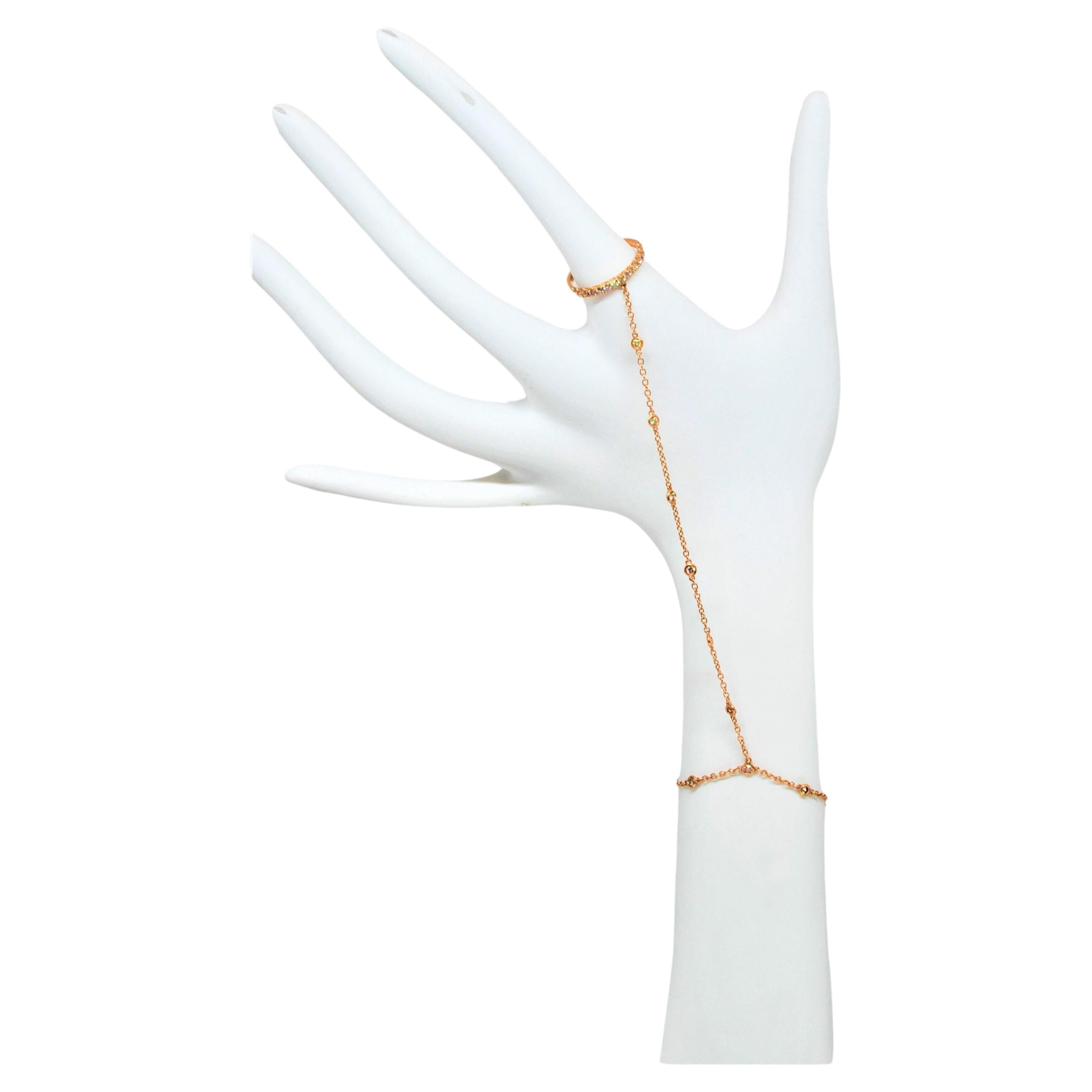 Bracelet bague avec diamants 0,93 carat en vente
