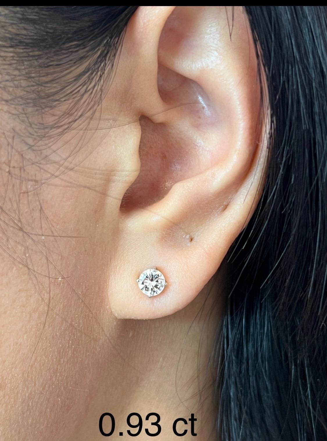 Clous d'oreilles diamant 0,93 carat  en vente 1