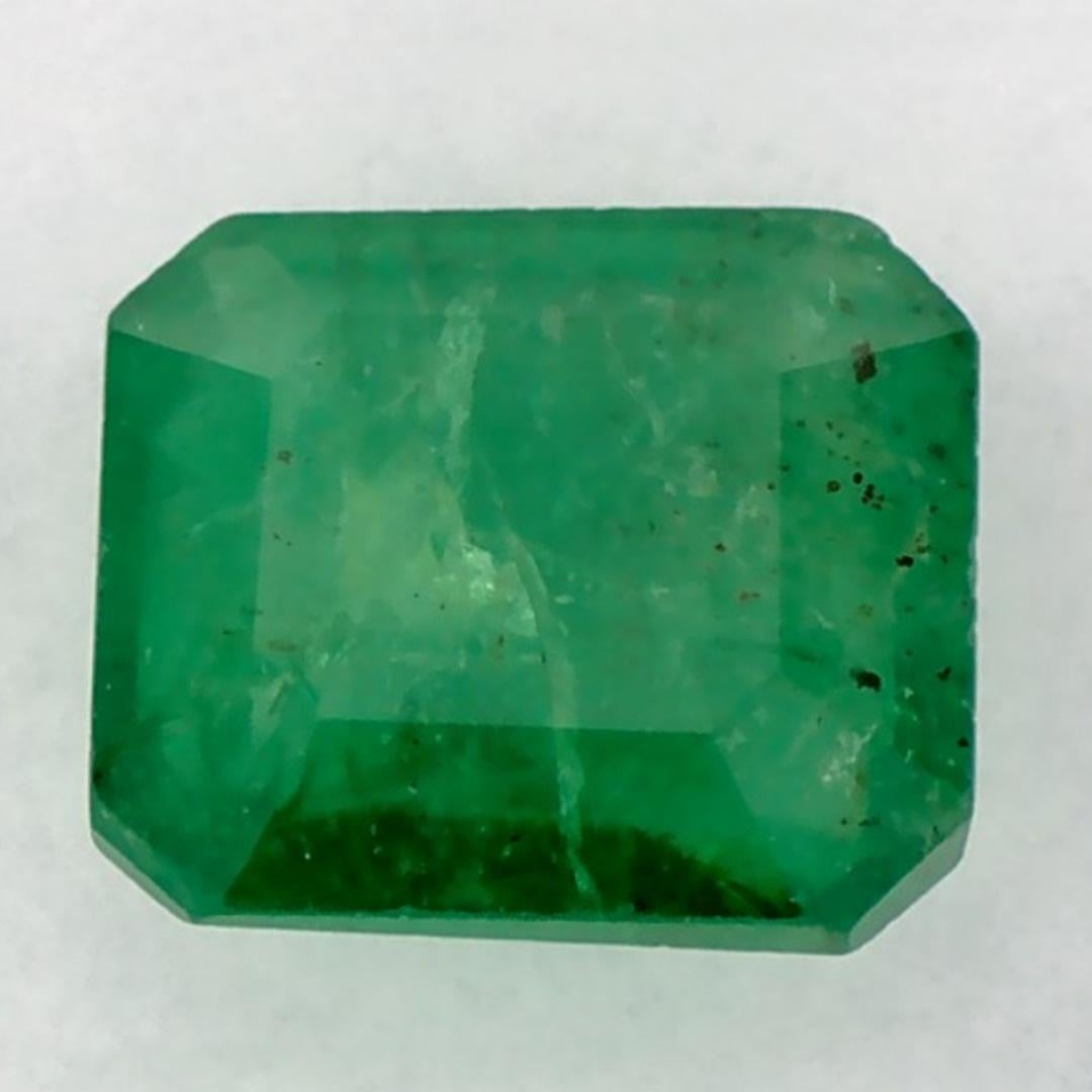 Women's or Men's 0.93 Ct Emerald Octagon Cut Loose Gemstone For Sale