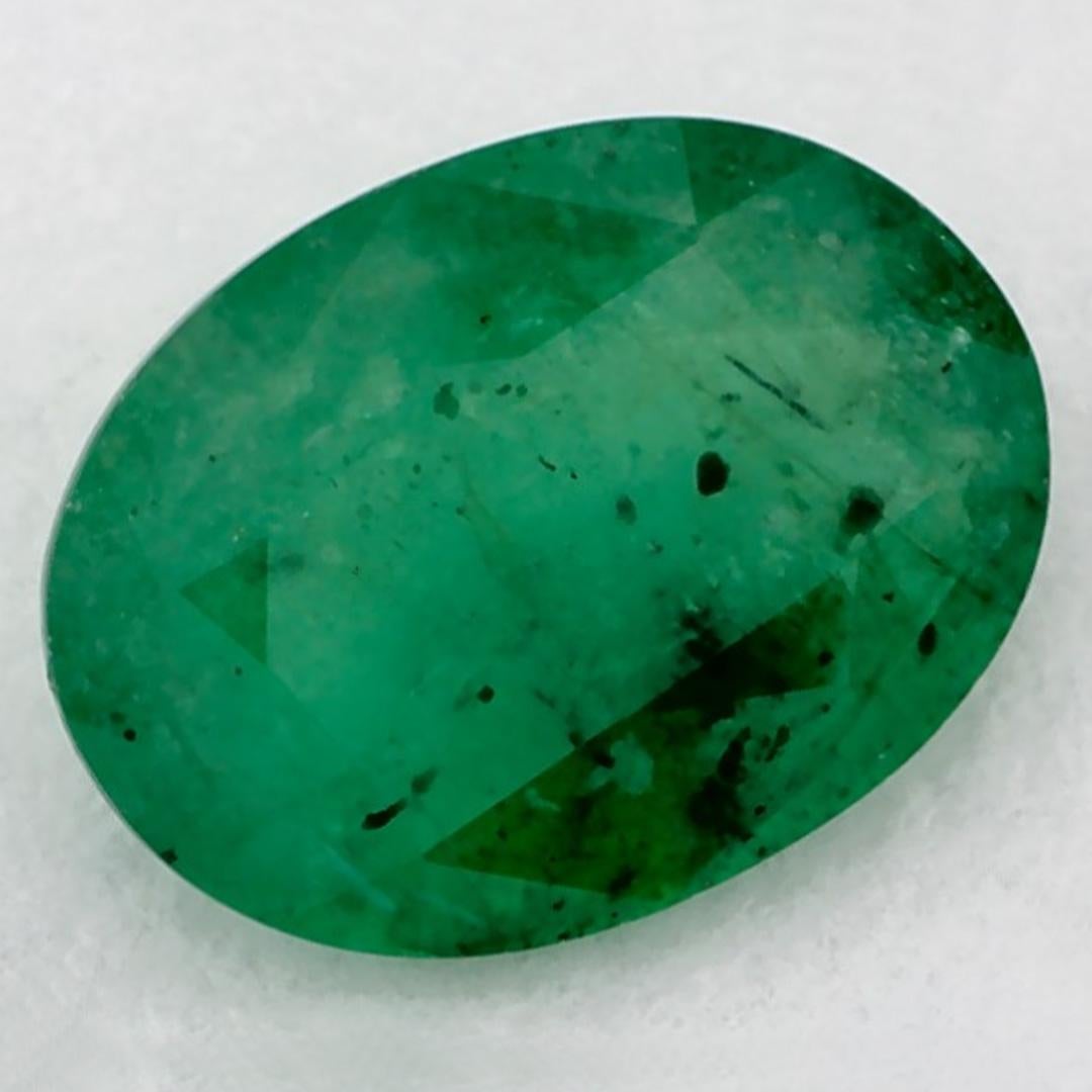 0.93 Karat Smaragd Oval Loser Edelstein (Ovalschliff) im Angebot