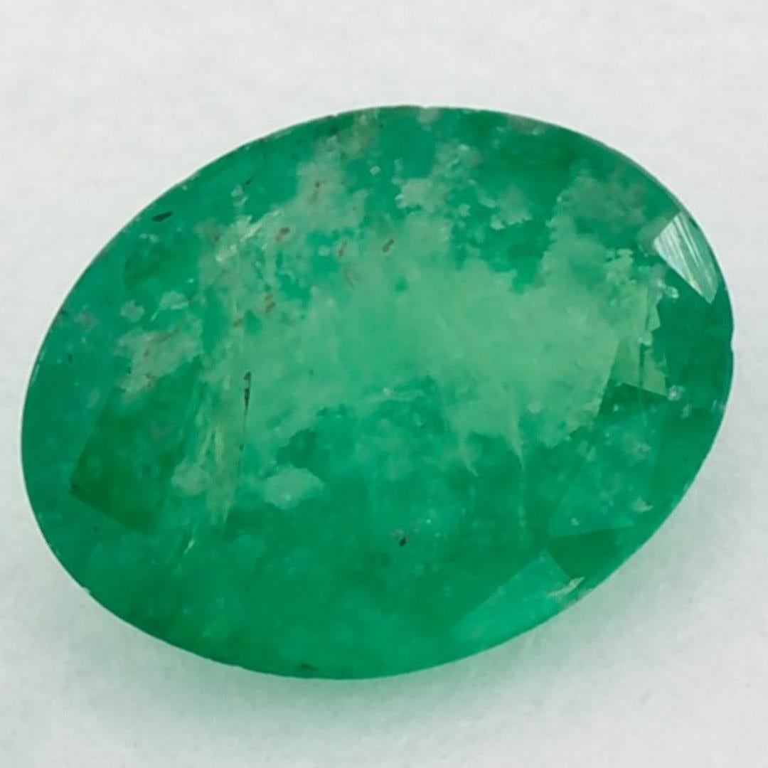 0.93 Karat Smaragd Oval Loser Edelstein (Ovalschliff) im Angebot