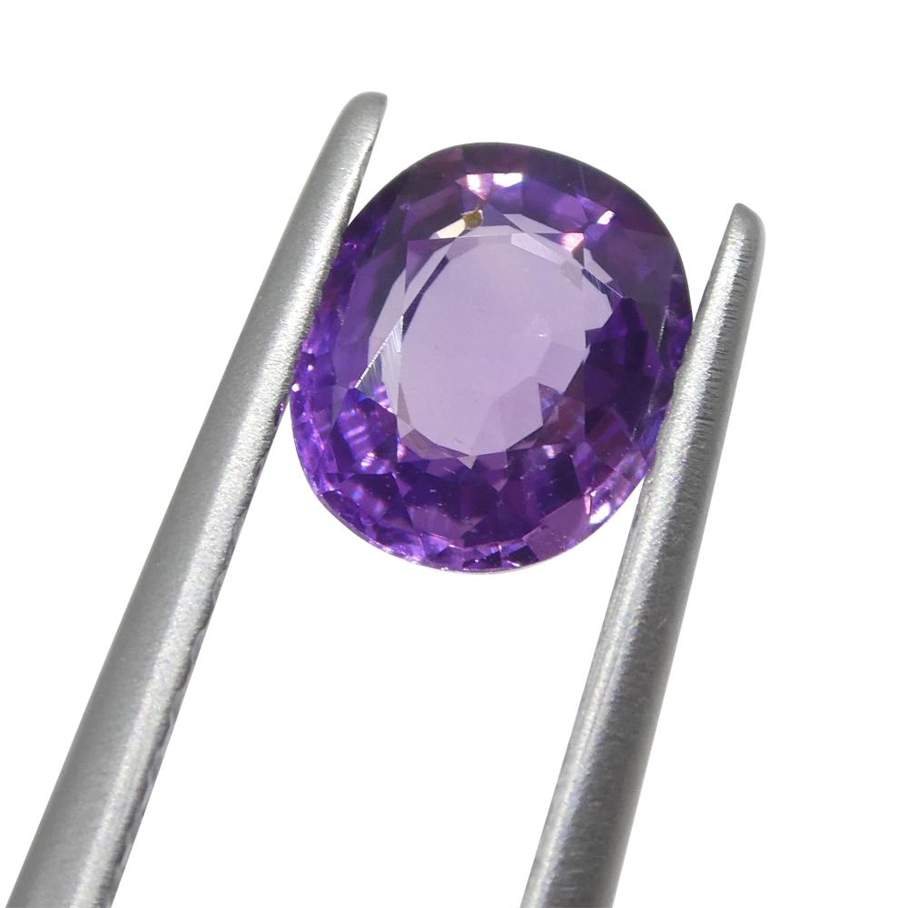 Taglio cuscino 0.93ct Zaffiro viola a cuscino del Madagascar non riscaldato in vendita