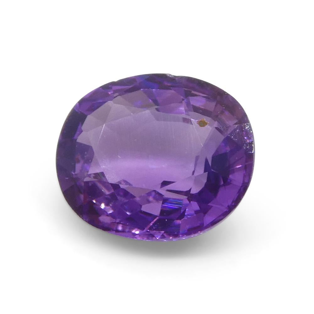 Cushion Cut 0.93ct Cushion Purple Sapphire from Madagascar Unheated For Sale