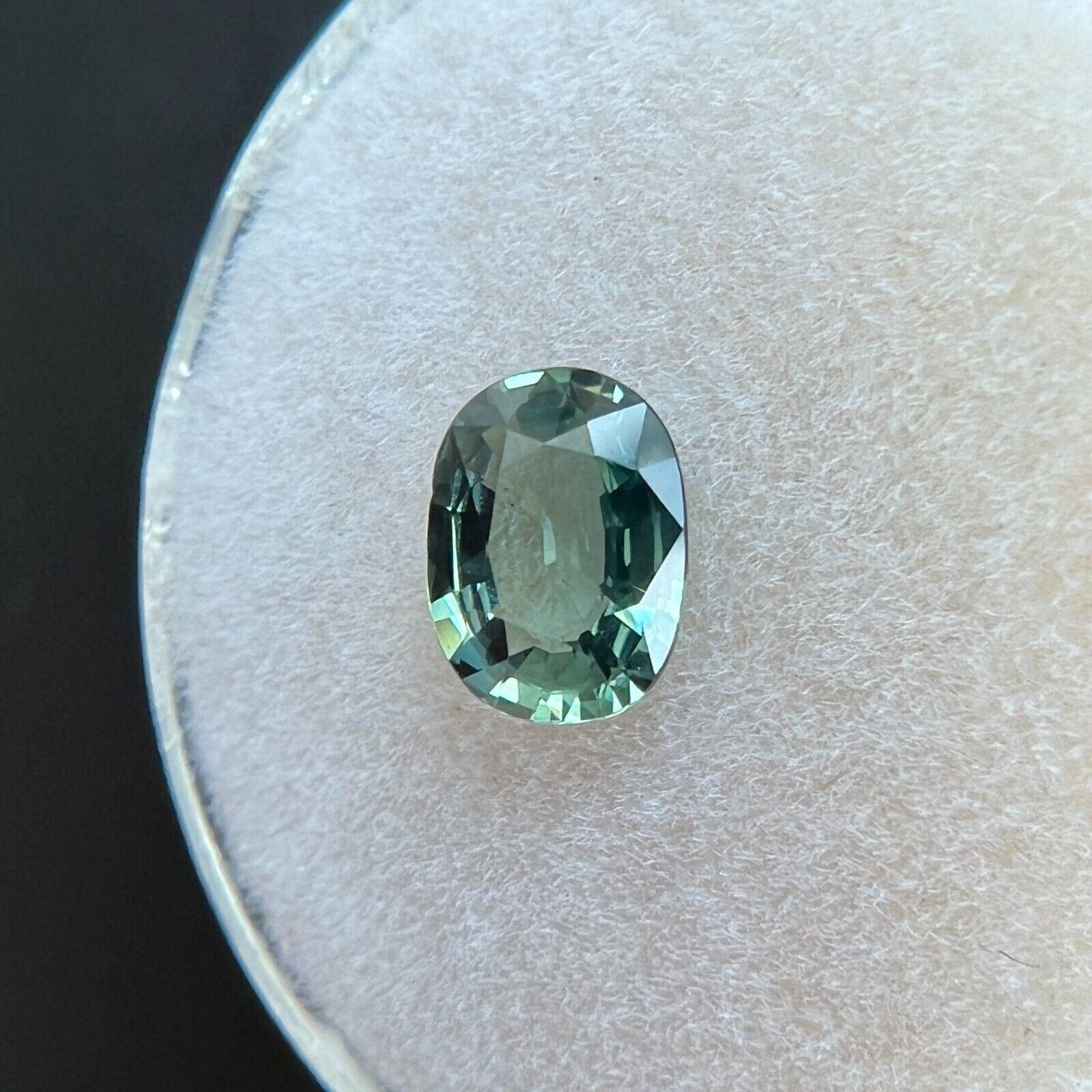 Taglio ovale 0.93ct Zaffiro australiano verde blu vivo naturale taglio ovale VVS