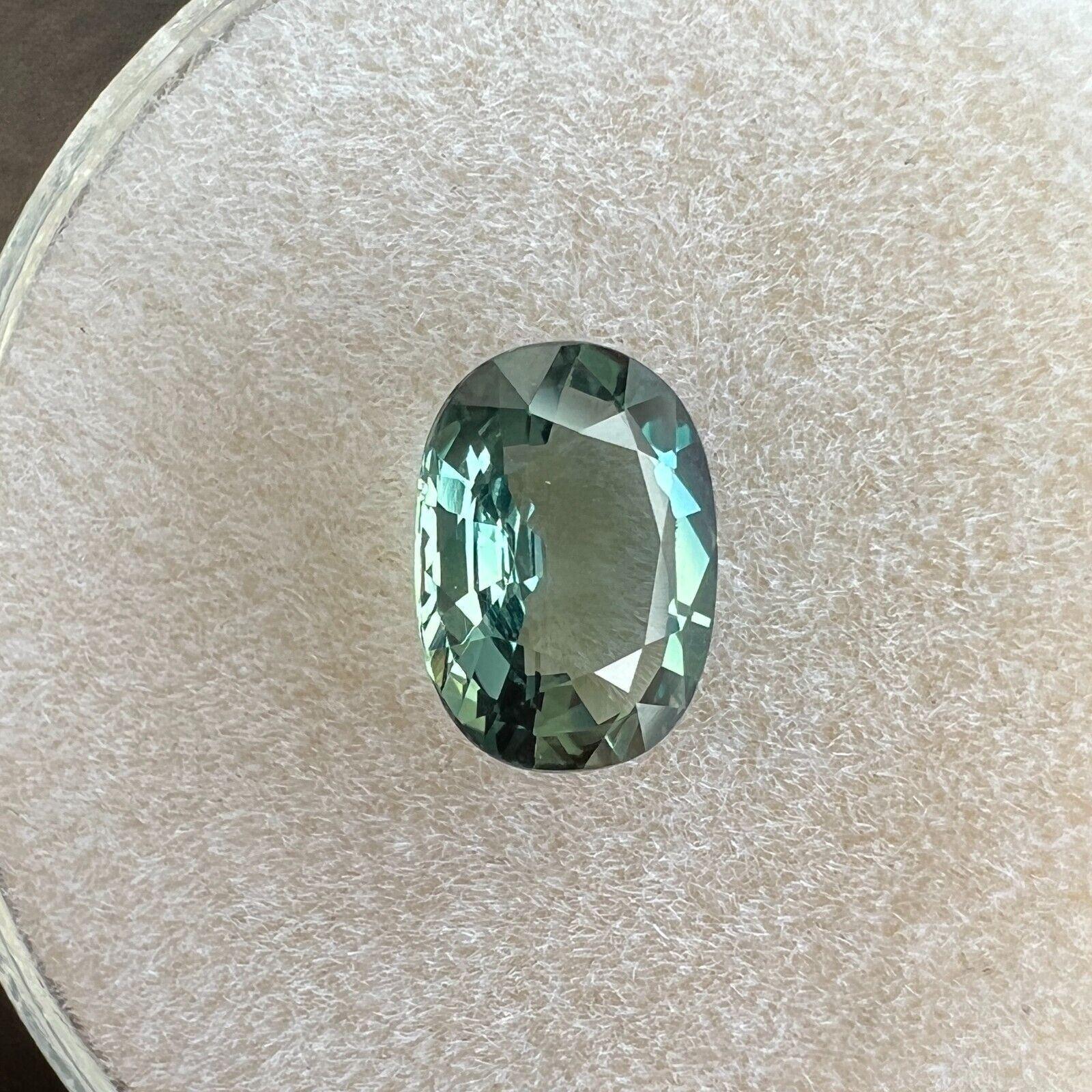 0.93ct Zaffiro australiano verde blu vivo naturale taglio ovale VVS In condizioni Nuovo a Birmingham, GB