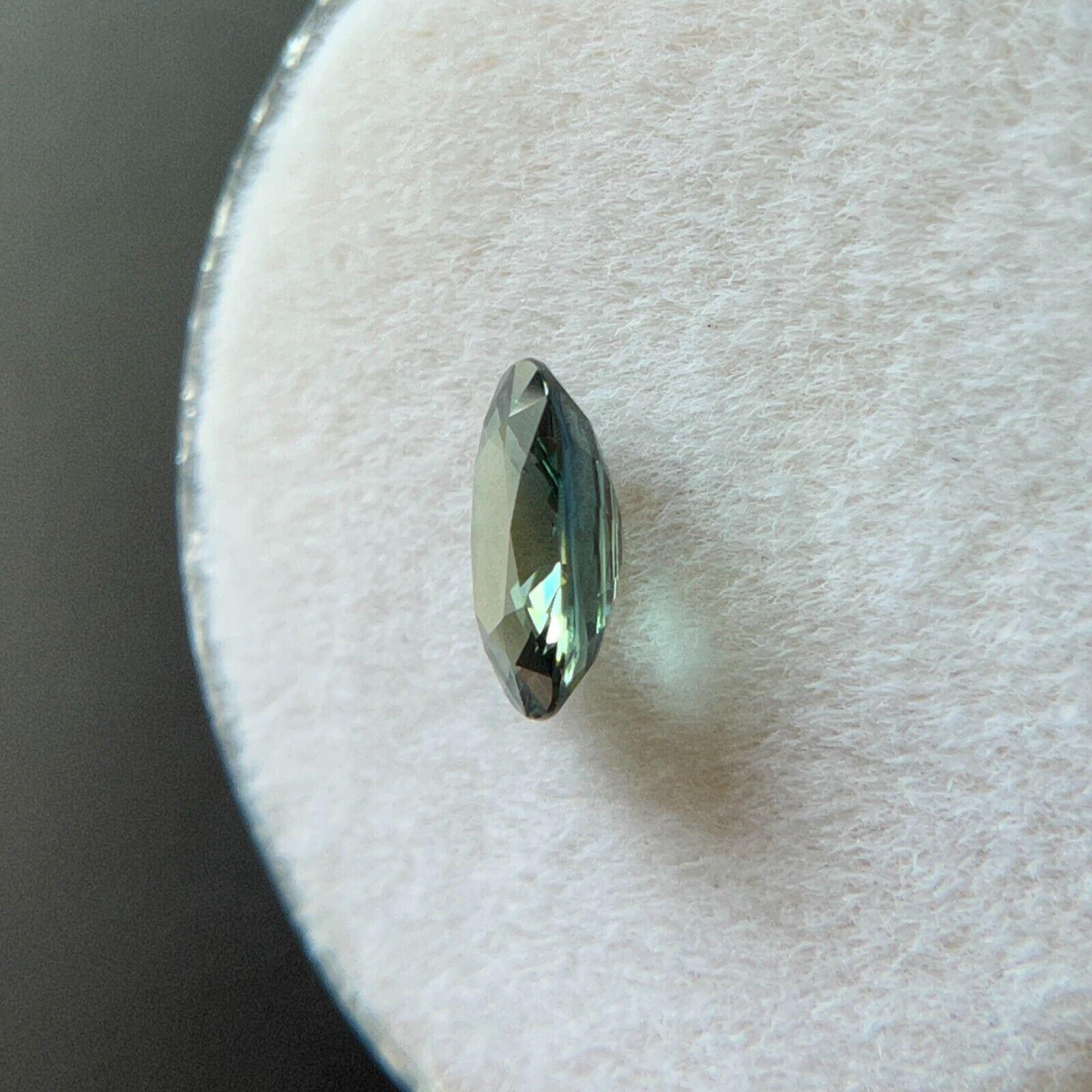 da uomo o donna 0.93ct Zaffiro australiano verde blu vivo naturale taglio ovale VVS