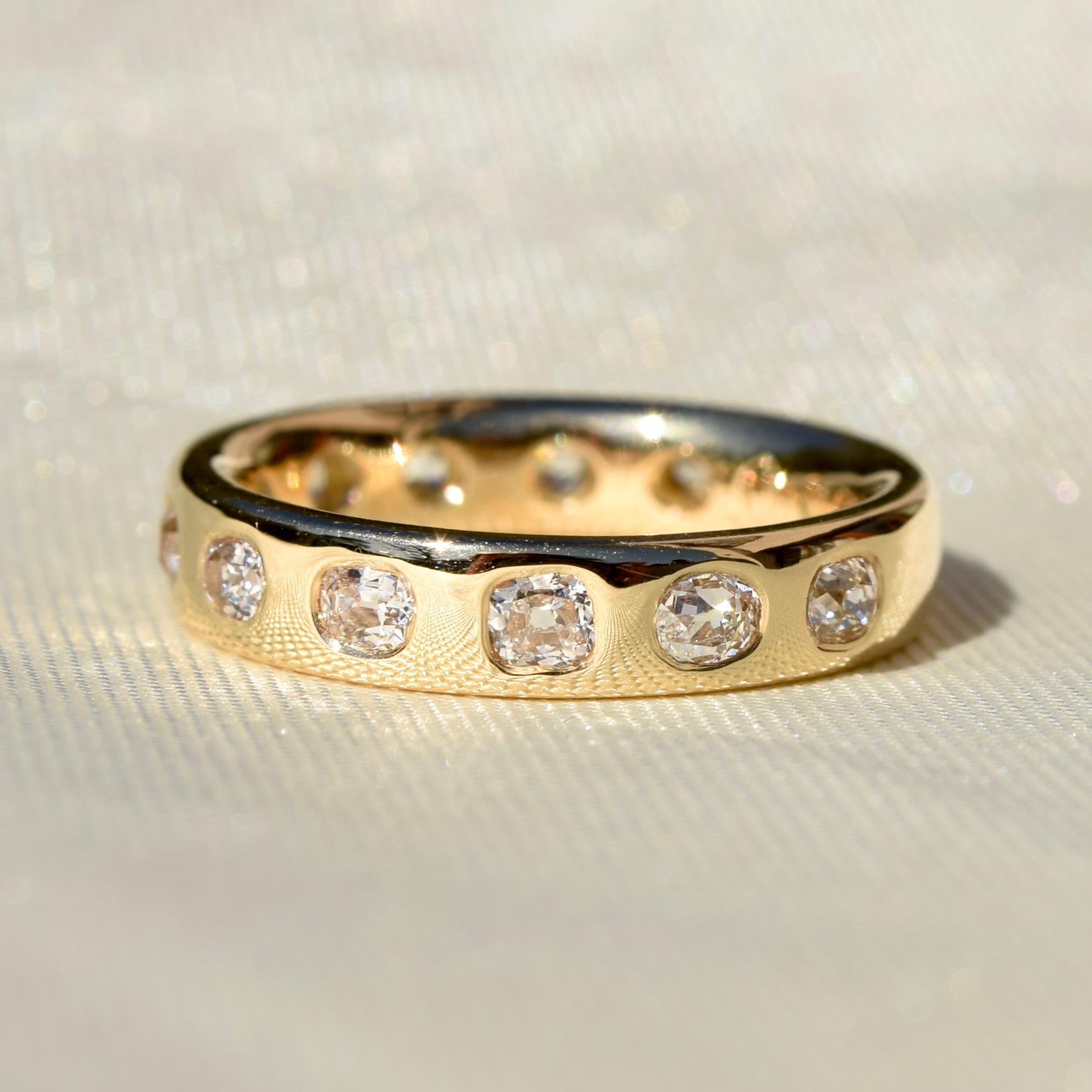 0,93ct alter Minenschliff-Diamantbandring im Zustand „Hervorragend“ im Angebot in Magdeburg, DE