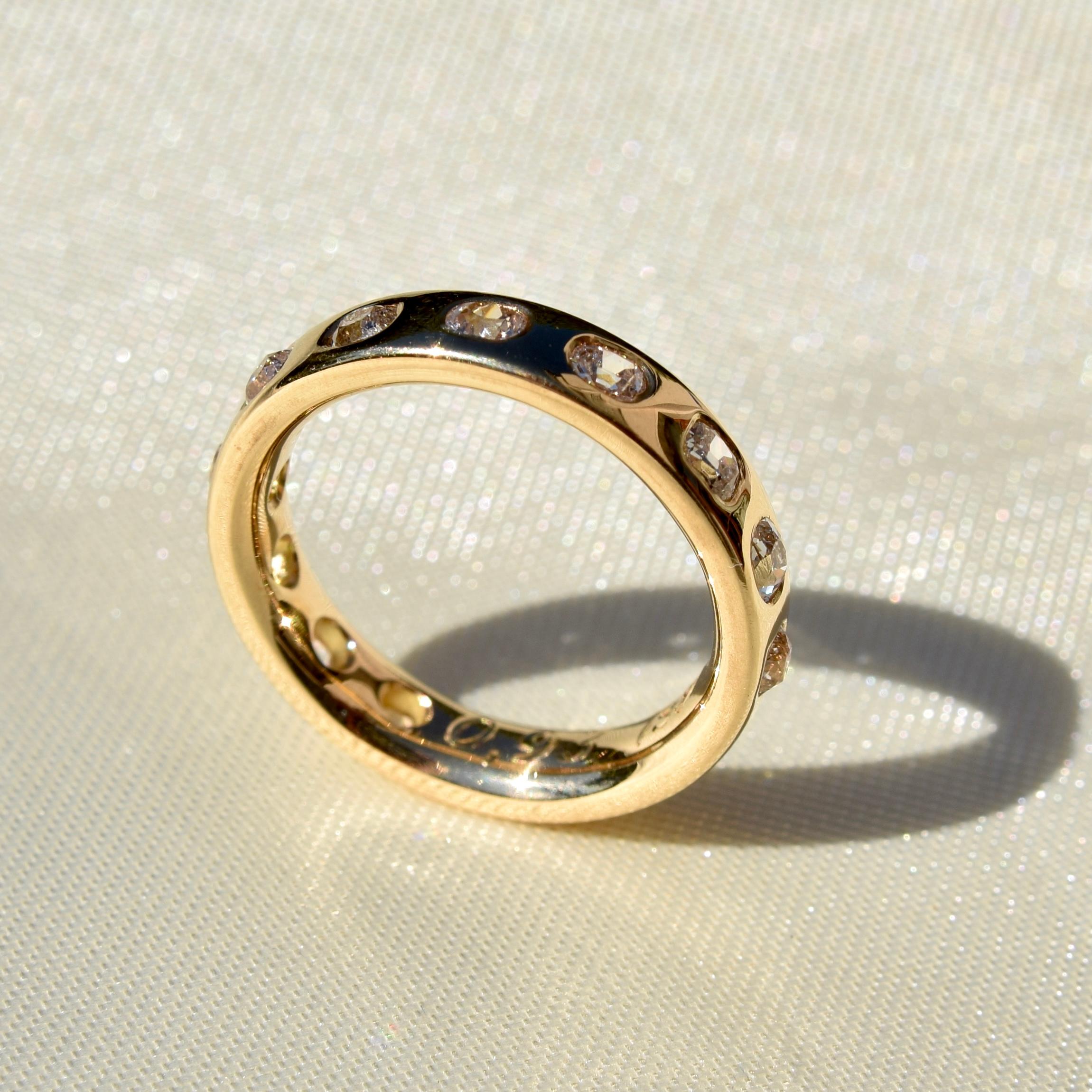 0,93ct alter Minenschliff-Diamantbandring Damen im Angebot