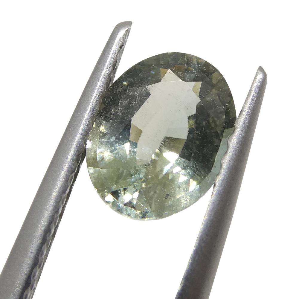 Brilliant Cut 0.93ct Oval Green Tourmaline from Brazil For Sale