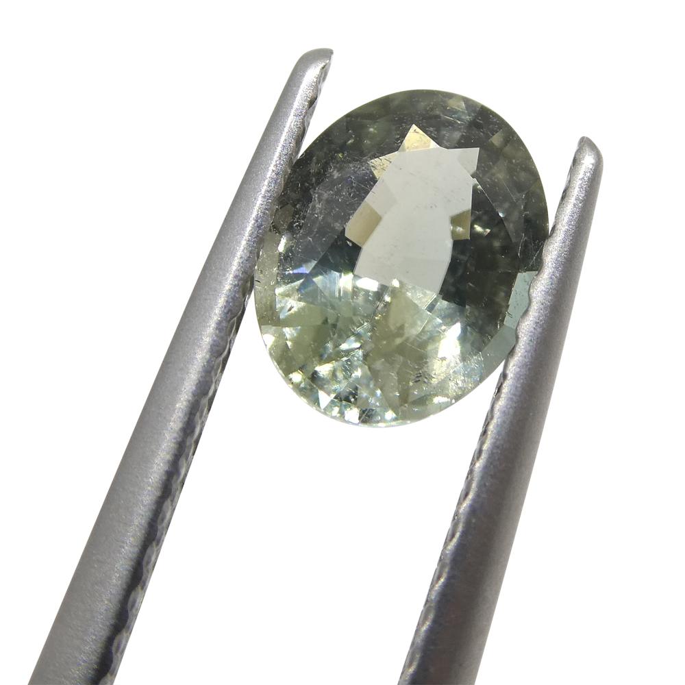 Women's or Men's 0.93ct Oval Green Tourmaline from Brazil For Sale
