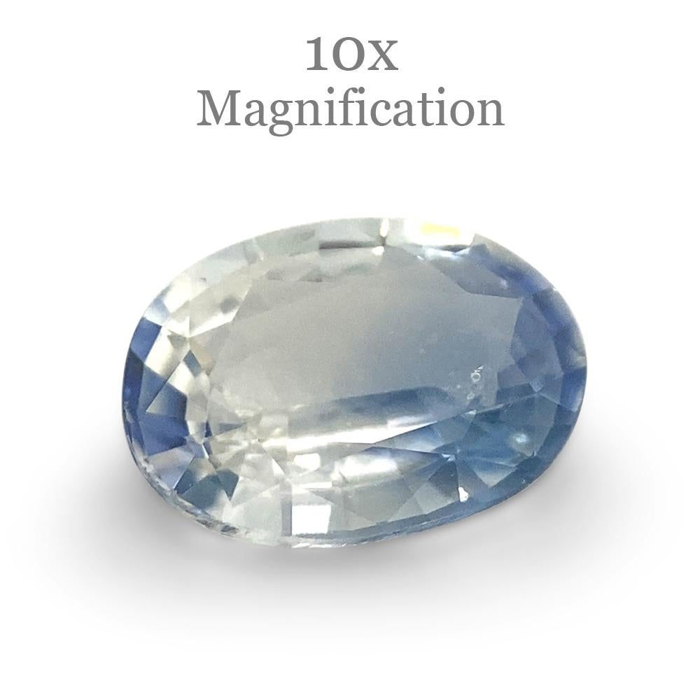 Description:

Gem Type: Sapphire
Number of Stones: 1
Weight: 0.93 cts
Measurements: 7.10 x 5.14 x 2.70 mm
Shape: Oval
Cutting Style Crown: Modified Brilliant Cut
Cutting Style Pavilion: Step Cut
Transparency: Transparent
Clarity: Very Slightly