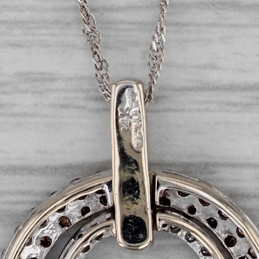 0.93ctw Diamante Eternidad Círculos Colgante Collar Oro 14k 19