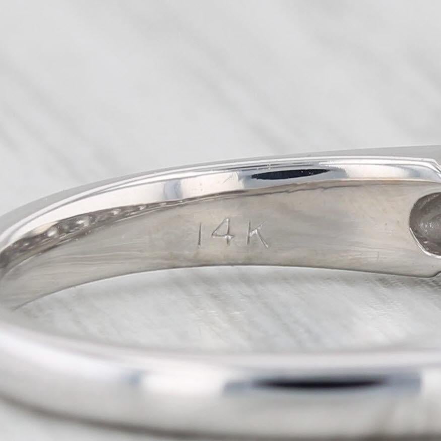 0,93 Karat Diamant Ehering 14k Weißgold Größe 5,5 Stapelbarer Anniversary-Ring im Angebot 2