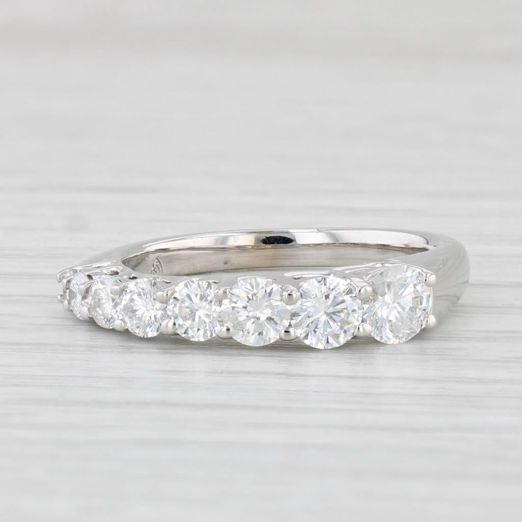 0.93ctw Diamond Wedding Band 14k White Gold Size 5.5 Stackable Anniversary Ring