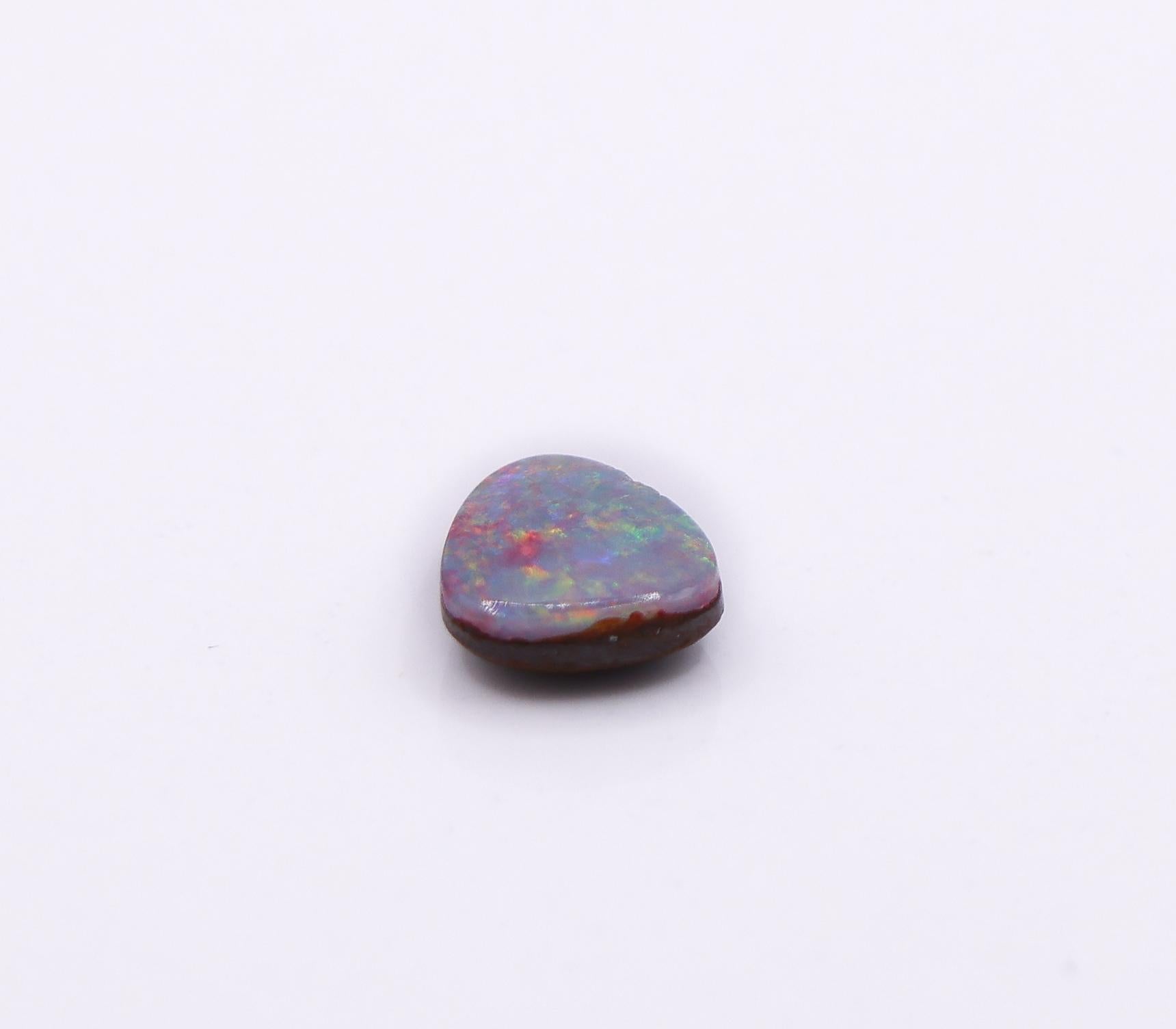 0.94 Carat Australian Boulder Opal Loose Gemstone Trillion 7x6.5mm For Sale 1