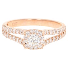 0.94 Carat Diamond 14 Karat Rose Gold Bridal Ring