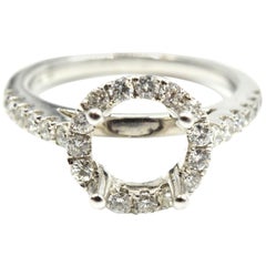 0.94 Carat Diamond 14 Karat White Gold Semi-Mount Engagement Ring 0.94 Carat Diamond 14 Karat White Gold Semi-Mount Engagement Ring