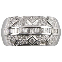 0.94 Carat Diamond Plaque Ring in White Gold