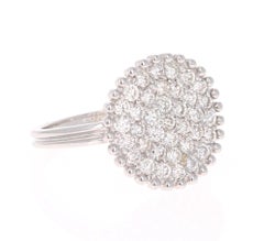 0.94ct Diamond Cluster Ring in 14k White Gold by Roshe Jewels