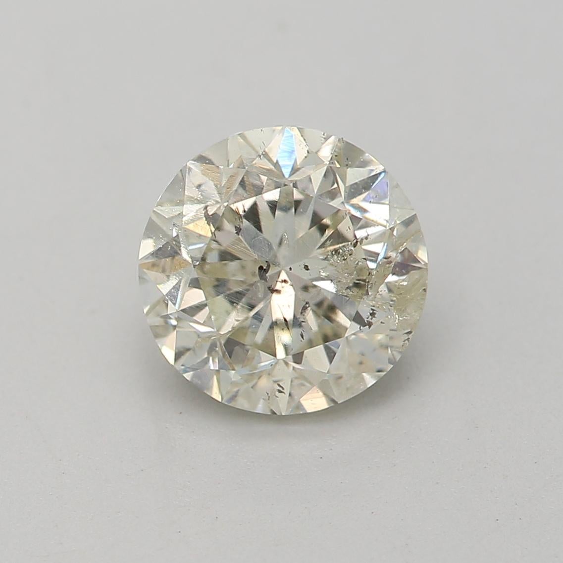 Round Cut 0.94 Carat Round cut diamond I2 Clarity GIA Certified For Sale