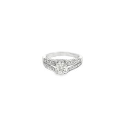 0.94 Carat Round Diamond Cluster Ring