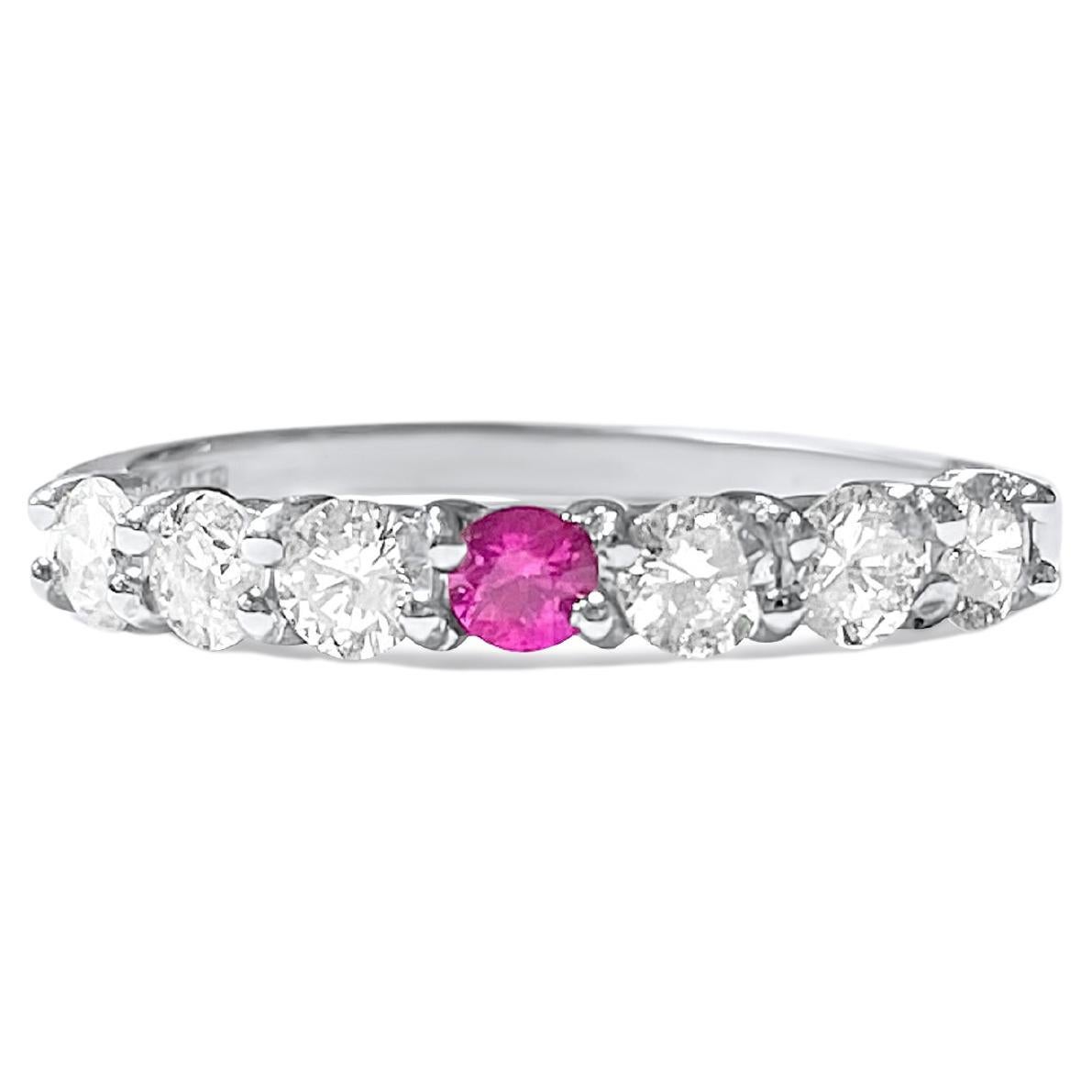 Ruby Diamond White Gold Ring at 1stDibs