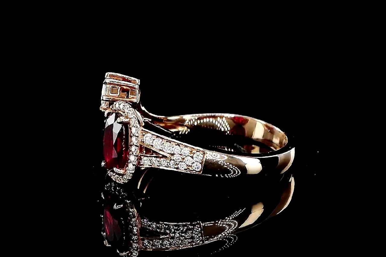 Bague en rubis 0,94 carat en vente 1