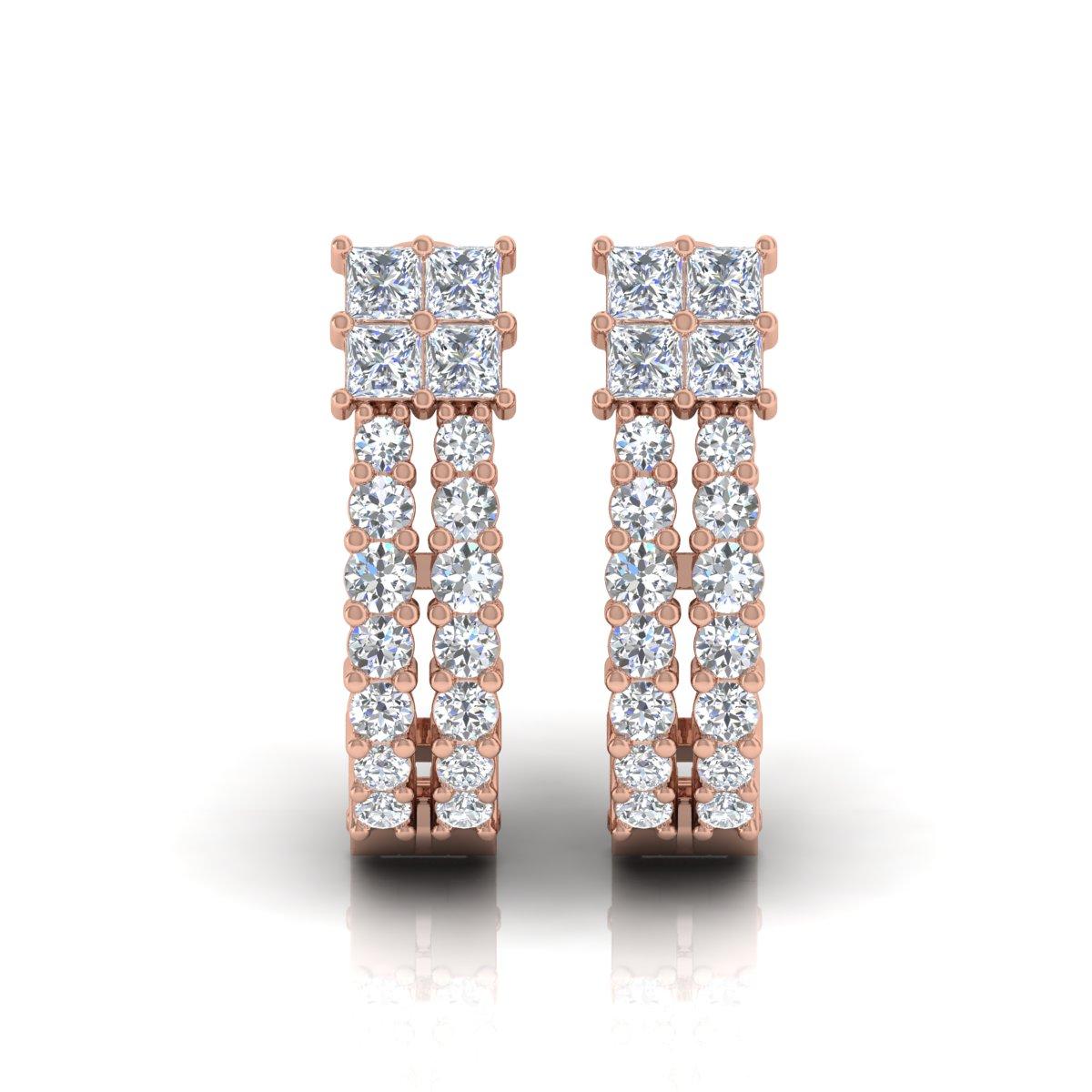 Diese exquisiten Ohrringe sind aus 18-karätigem Gold gegossen und mit 0,94 Karat funkelnden Diamanten besetzt.

FOLLOW SPECTRUM JEWELS Storefront, um die neueste Collection'S und exklusive Stücke zu sehen. Spectrum Jewels ist stolz darauf, ein Top