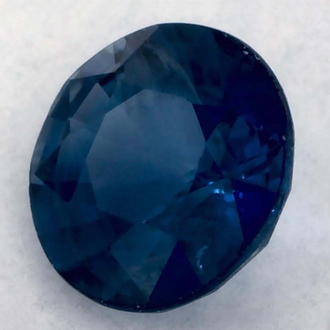 Round Cut 0.94 Ct Blue Sapphire Round Loose Gemstone For Sale