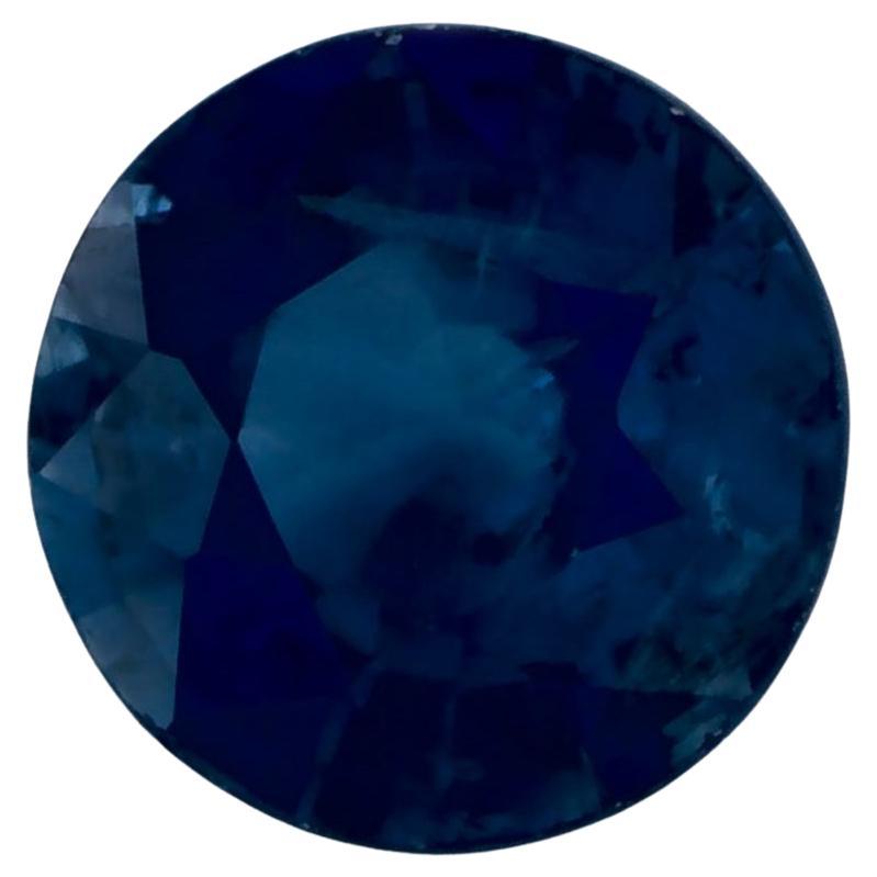 0.94 Ct Blue Sapphire Round Loose Gemstone For Sale