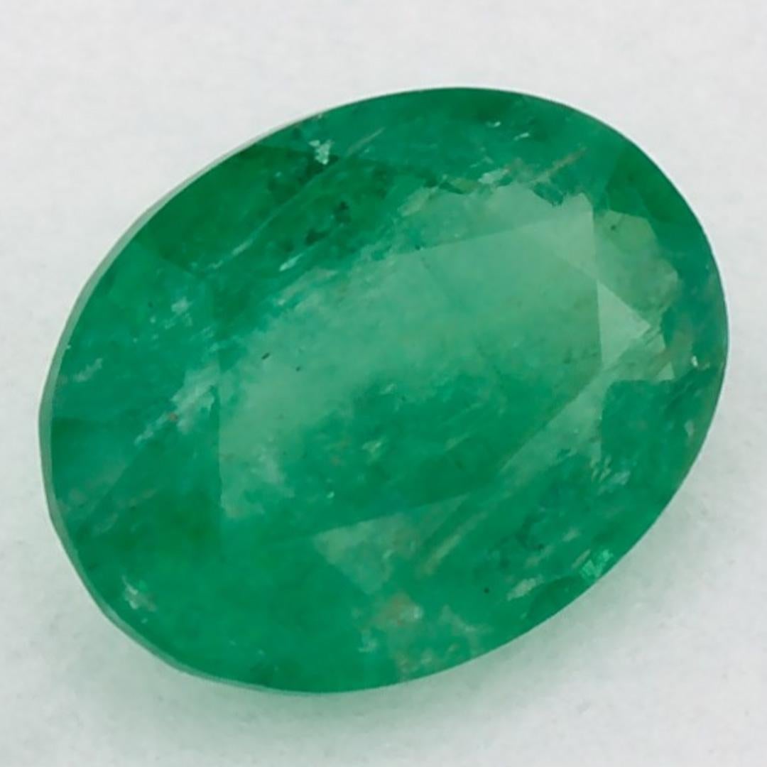 0.94 Karat Smaragd Oval Loser Edelstein (Ovalschliff) im Angebot