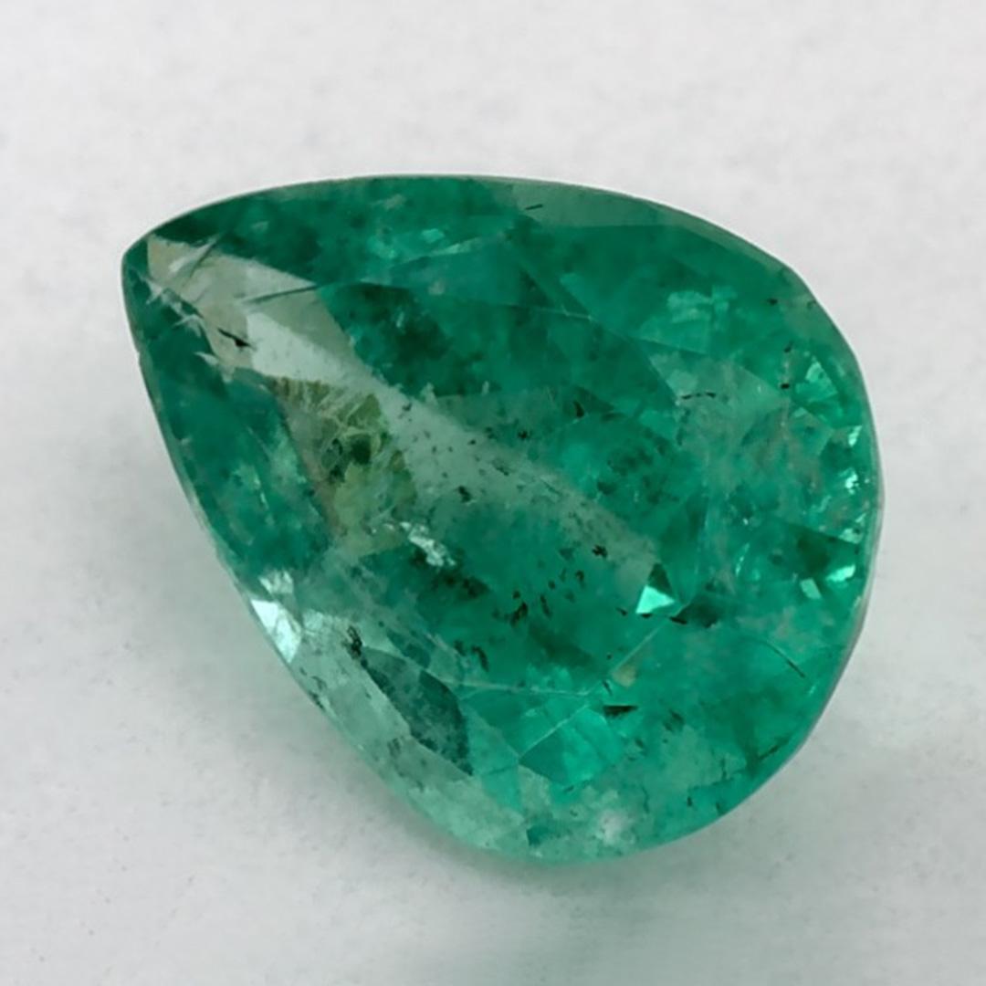 Pear Cut 0.94 Ct Emerald Pear Loose Gemstone For Sale