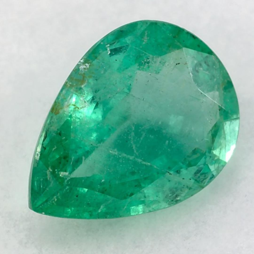Pear Cut 0.94 Ct Emerald Pear Loose Gemstone For Sale