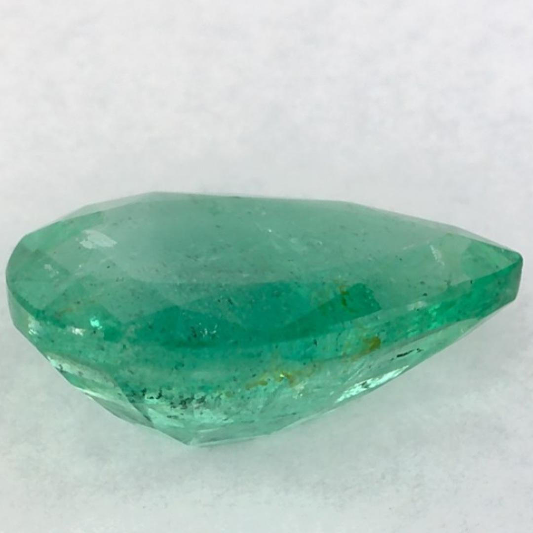 0.94 Ct Emerald Pear Loose Gemstone In New Condition For Sale In Fort Lee, NJ