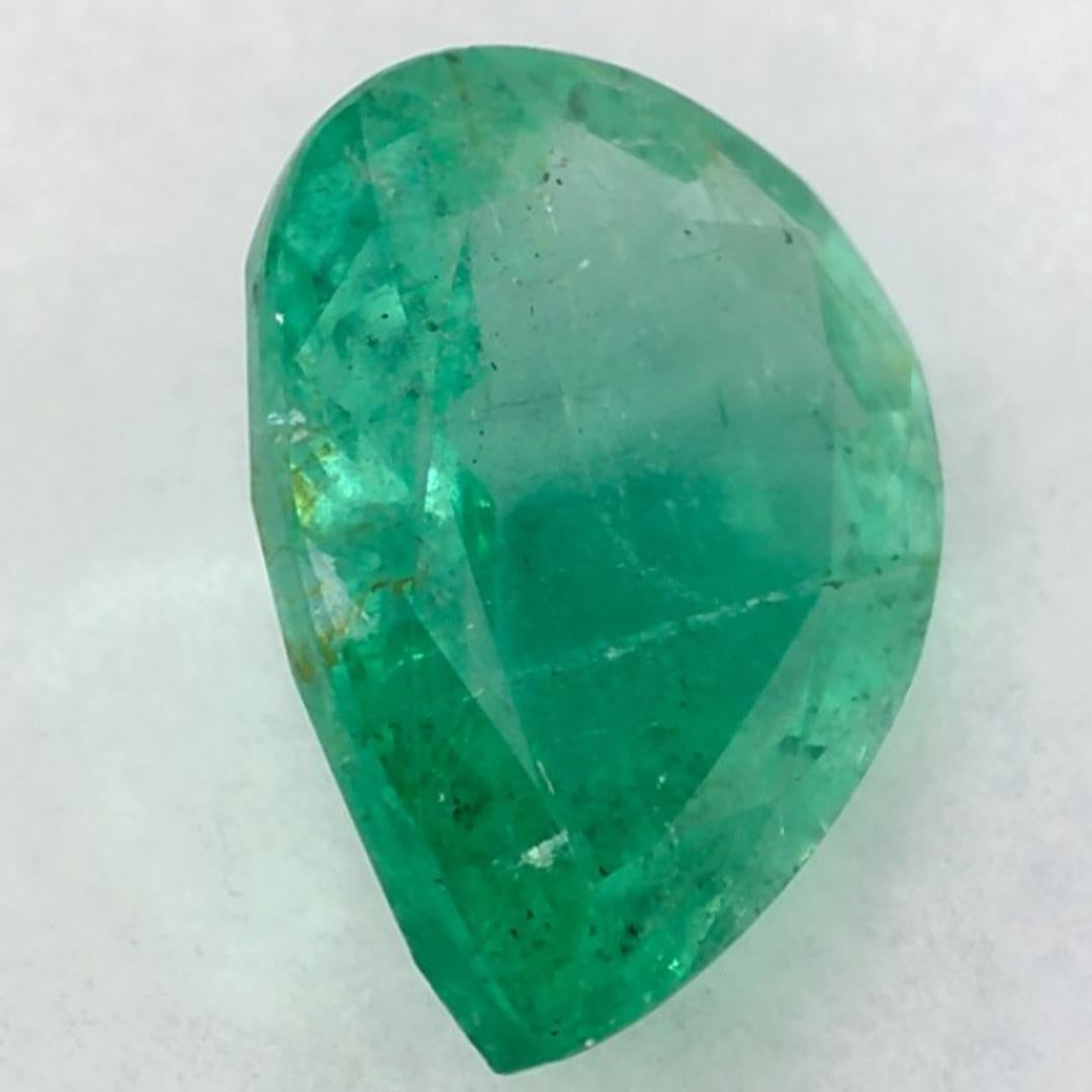 0.94 Ct Emerald Pear Loose Gemstone For Sale 2
