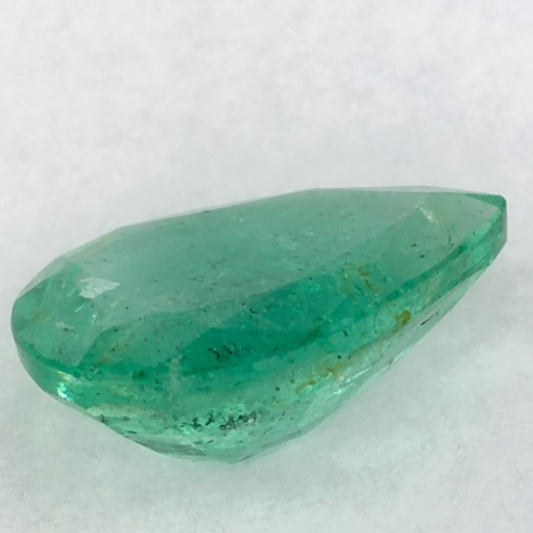 0.94 Ct Emerald Pear Loose Gemstone For Sale 3