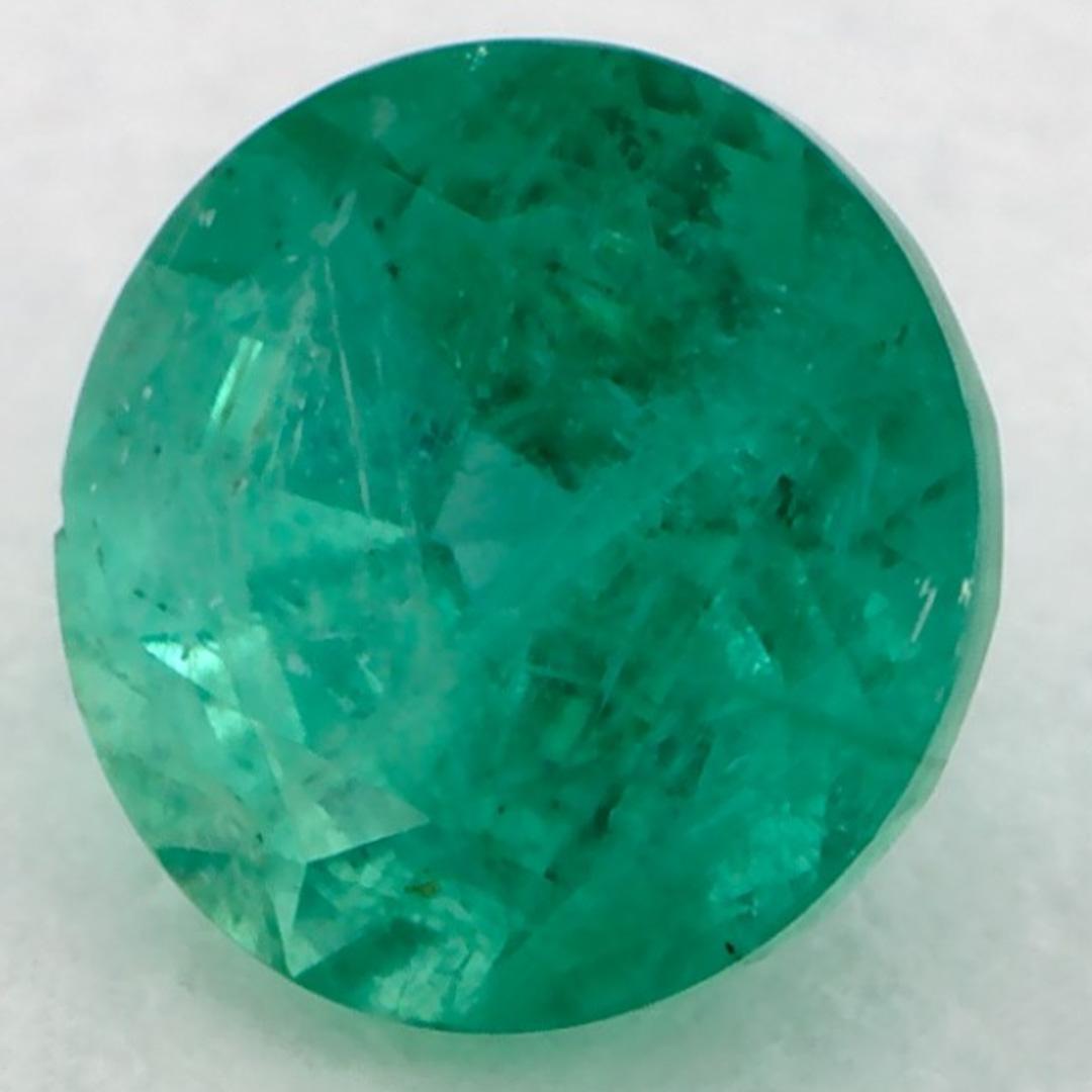 Taille ronde 0.94 Ct Emerald Round Loose Gemstone (pierre précieuse en vrac) en vente