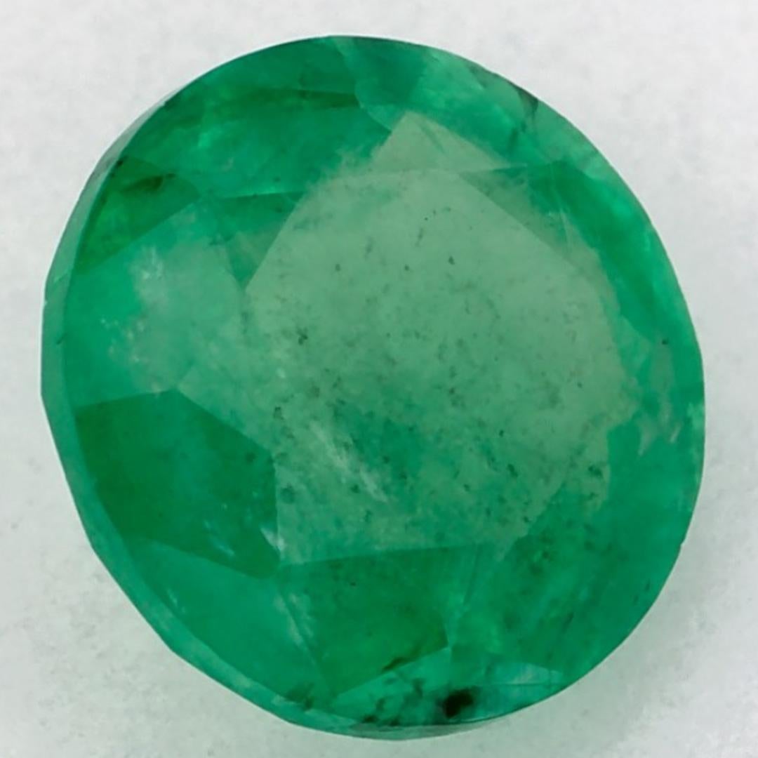 0.94 Ct Emerald Round Loose Gemstone For Sale 2