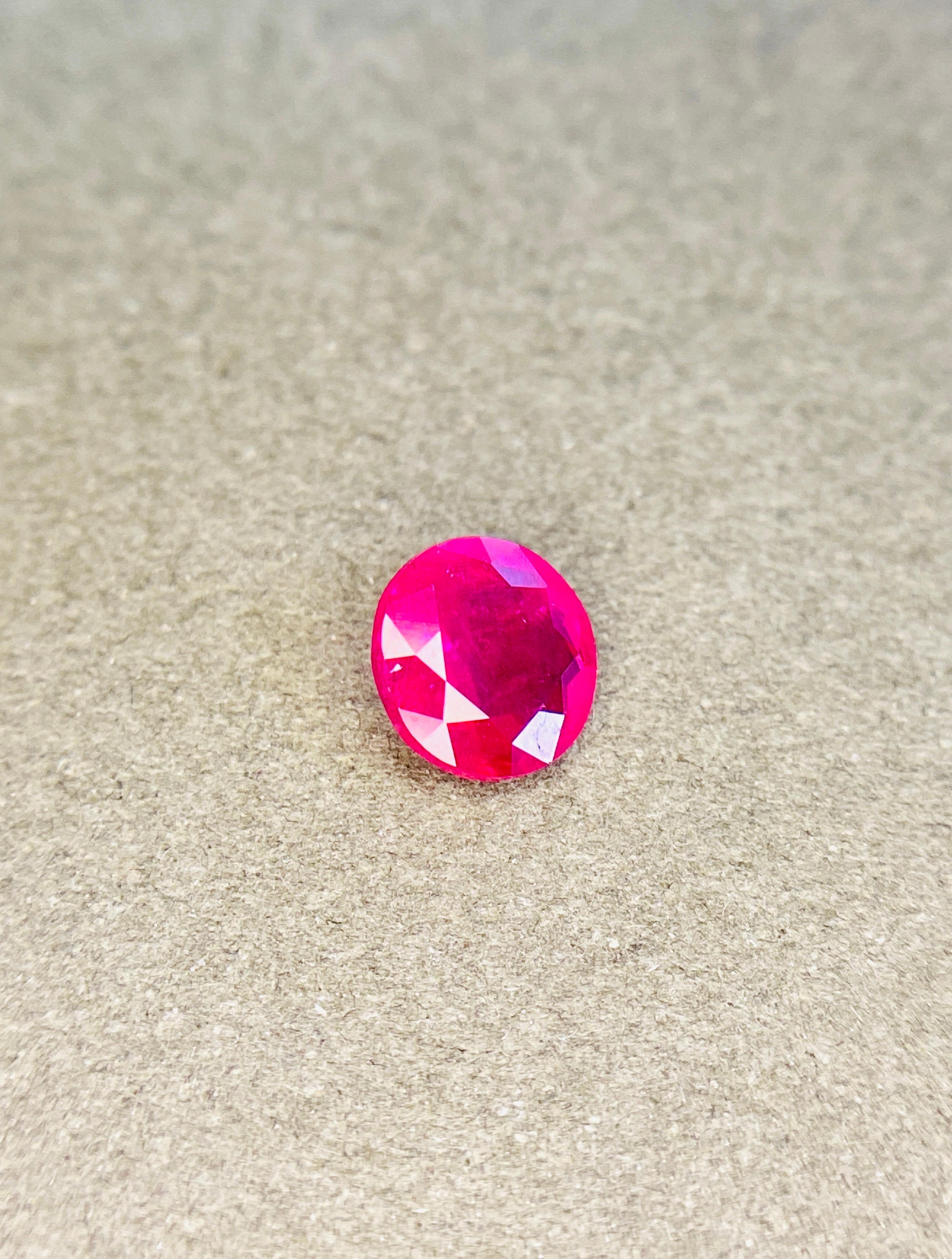 0,94 Ct Certificato Guild Rubino di Burma Non Riscaldato Colore sangue di piccione In condizioni Nuovo in vendita a bangkok, TH