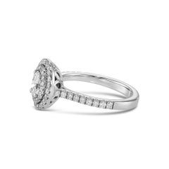 0.94 tcw Oval Natural Diamond in 14k White Gold Engagement Ring