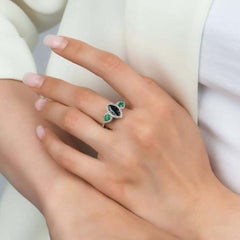 0.94ct Blue Sapphire Engagement Diamond Ring