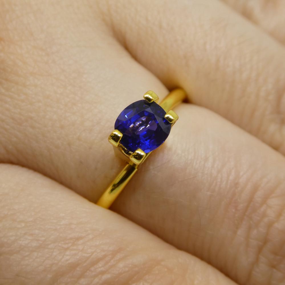 Description:

Gem Type: Sapphire
Number of Stones: 1
Weight: 0.94 cts
Measurements: 5.68 x 5.35 x 3.34 mm
Shape: Cushion
Cutting Style Crown: Modified Brilliant Cut
Cutting Style Pavilion: Step Cut
Transparency: Transparent
Clarity: Loupe Clean: