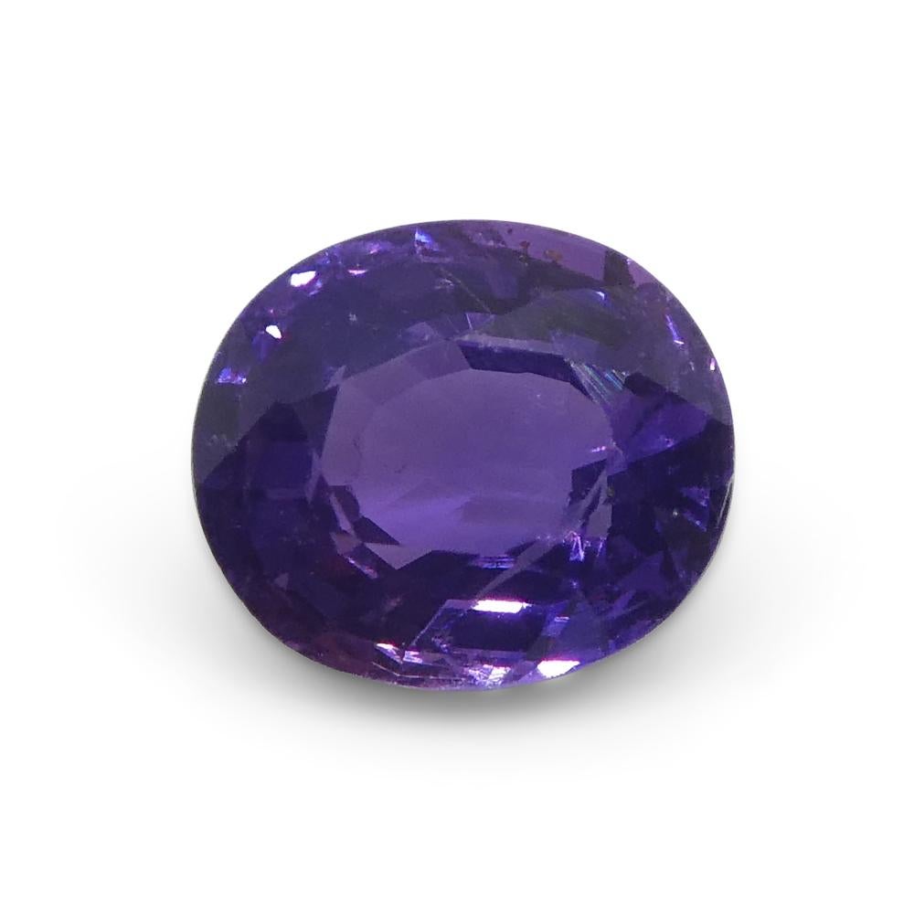 0.94ct Cushion Purple Sapphire from Madagascar Unheated In New Condition For Sale In Toronto, Ontario