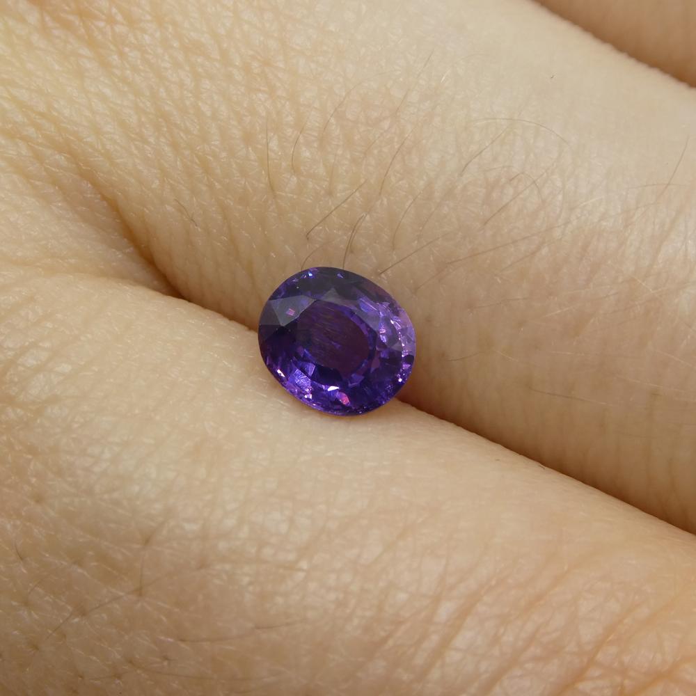 0.94ct Cushion Purple Sapphire from Madagascar Unheated For Sale 2