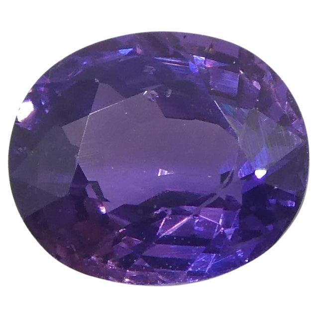 0.94ct Cushion Purple Sapphire from Madagascar Unheated For Sale