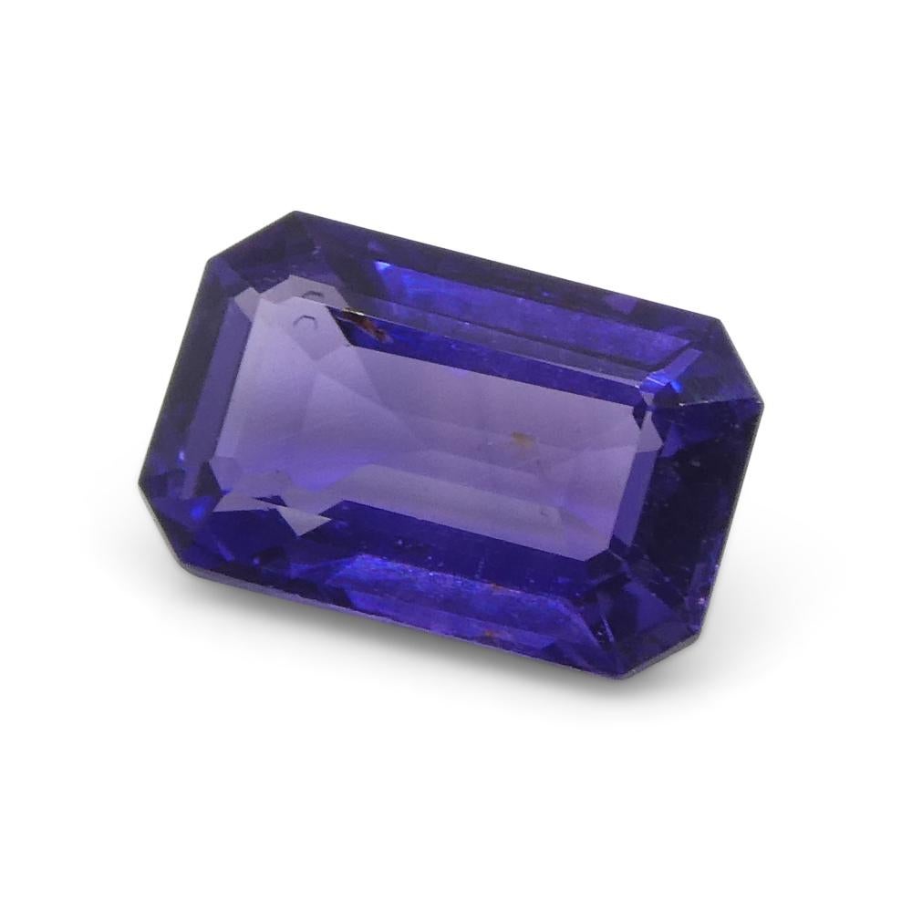 0.94ct Emerald Cut Purple Sapphire from East Africa, Unheated For Sale 6