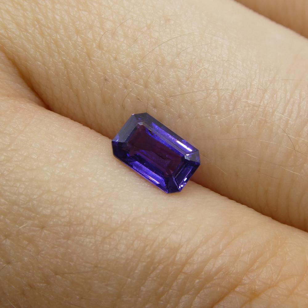 0.94ct Emerald Cut Purple Sapphire from East Africa, Unheated For Sale 8