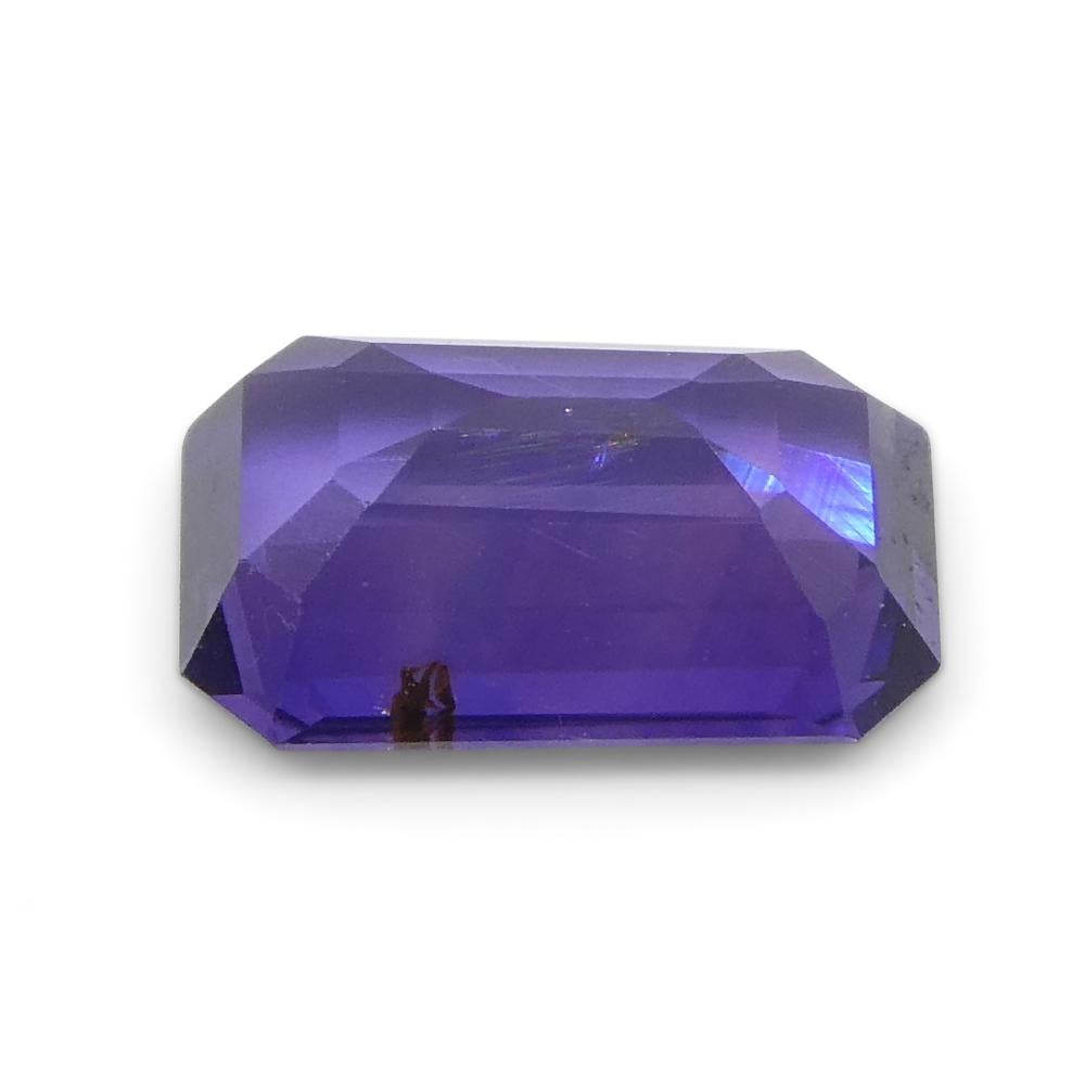 0.94ct Emerald Cut Purple Sapphire from East Africa, Unheated In New Condition For Sale In Toronto, Ontario