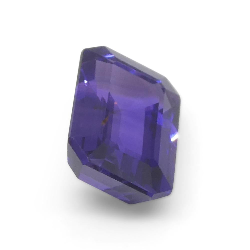 0.94ct Emerald Cut Purple Sapphire from East Africa, Unheated For Sale 2
